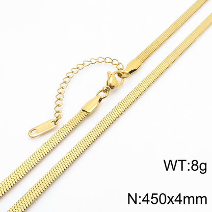 Fashion Solid Color Titanium Steel Chain Necklace