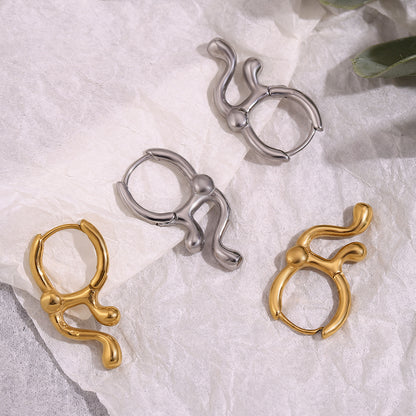 1 Pair Simple Style Classic Style Solid Color Plating Stainless Steel 18k Gold Plated Earrings