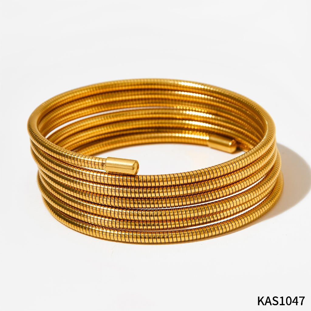 Simple Style Solid Color Stainless Steel Plating 14k Gold Plated White Gold Plated Gold Plated Bangle