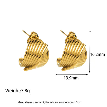 1 Pair Ig Style Simple Style Geometric Plating Stainless Steel 14k Gold Plated Ear Studs