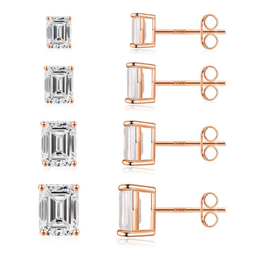1 Set 2 Pairs Simple Style Geometric Solid Color Plating Inlay Copper 3a Zircon Zircon 14k Gold Plated Rose Gold Plated White Gold Plated Ear Studs