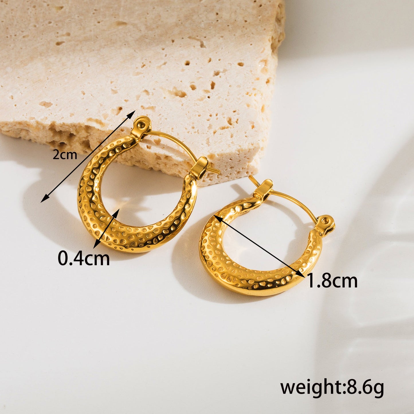 1 Pair Simple Style U Shape Solid Color Plating Stainless Steel 18k Gold Plated Earrings