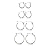 4 Pairs Elegant Simple Style Solid Color Plating Stainless Steel 14k Gold Plated Earrings