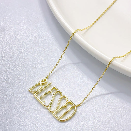 Modern Style Simple Style Classic Style Letter Sterling Silver Plating Gold Plated Necklace