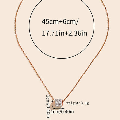 Simple Style Round Stainless Steel Inlay Zircon Necklace