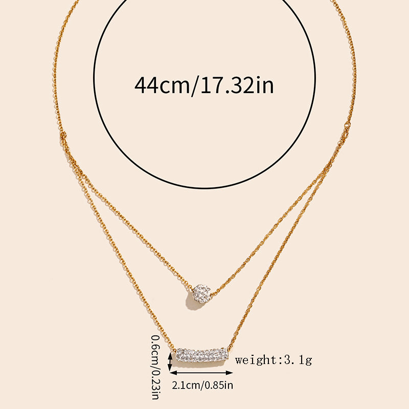 Simple Style Round Stainless Steel Inlay Zircon Necklace