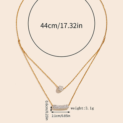 Simple Style Round Stainless Steel Inlay Zircon Necklace