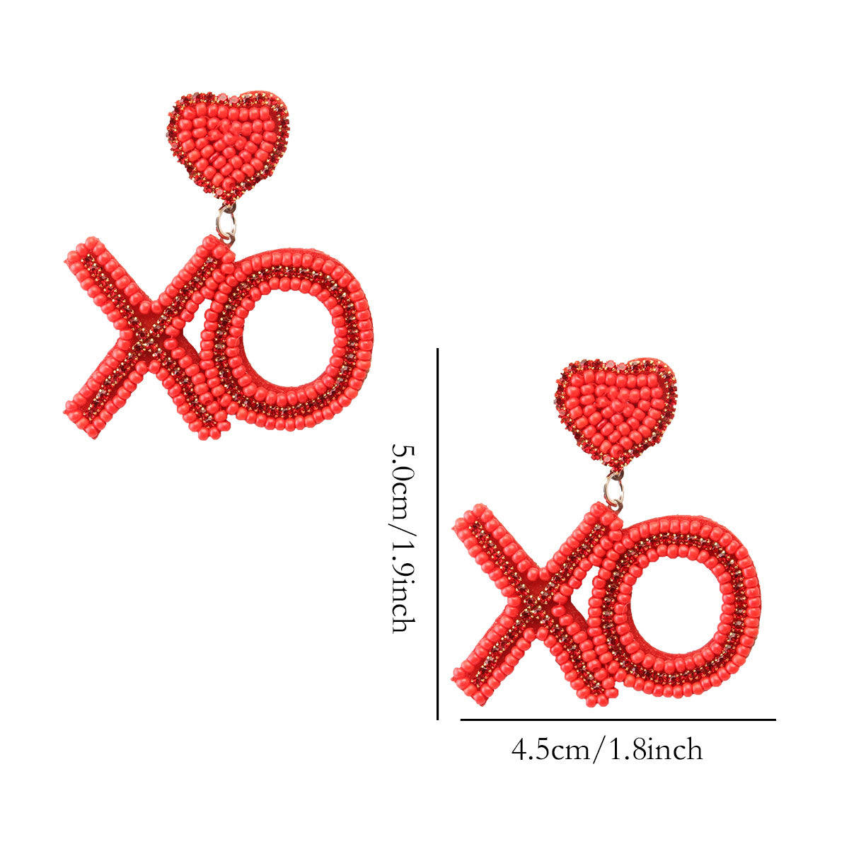 1 Pair Casual Elegant Letter Heart Shape Beaded Inlay Stainless Steel Cloth Glass Zircon Drop Earrings