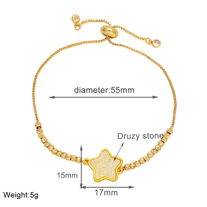 Modern Style Simple Style Pentagram Copper Plating 18k Gold Plated Bracelets