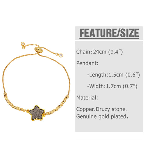 Modern Style Simple Style Pentagram Copper Plating 18k Gold Plated Bracelets