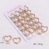 12 Pairs Simple Style Solid Color Asymmetrical Plating Stainless Steel 18k Gold Plated Hoop Earrings