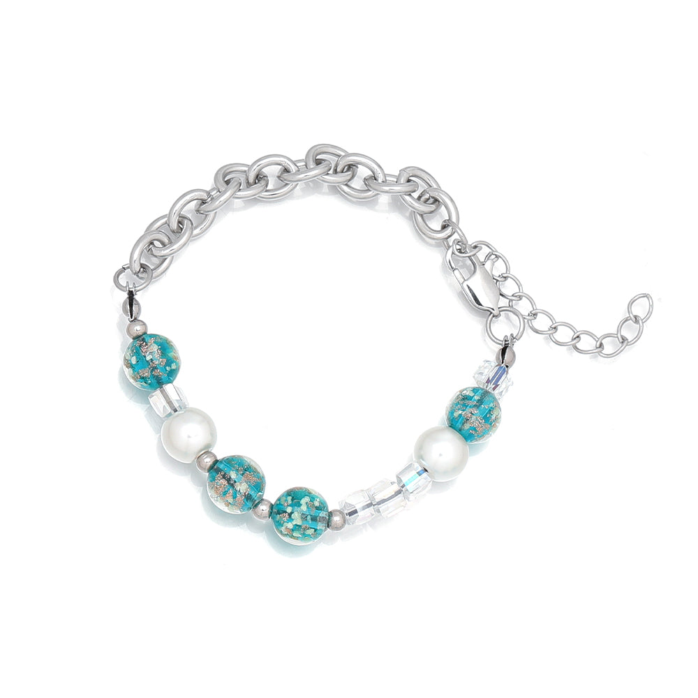 Casual Modern Style Simple Style Round Stainless Steel Beaded Luminous Bracelets Necklace