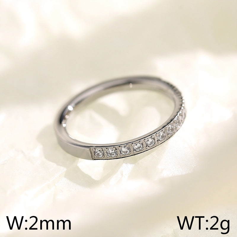 Simple Style Star Titanium Steel Plating Inlay Zircon 18k Gold Plated Rings