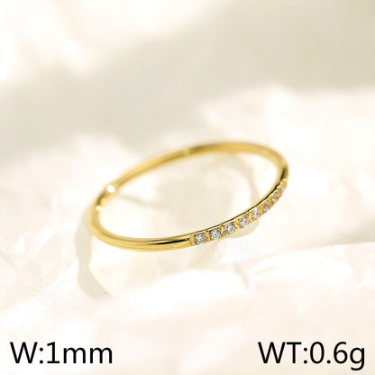 Simple Style Star Titanium Steel Plating Inlay Zircon 18k Gold Plated Rings