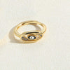 Wholesale Simple Style Classic Style Devil's Eye Copper Enamel Plating Inlay 14k Gold Plated Zircon Adjustable Ring