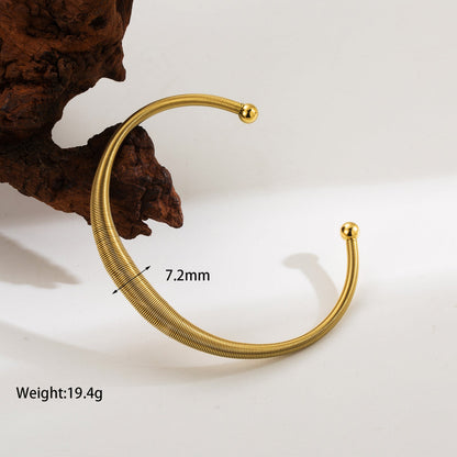 Elegant Retro Geometric Stainless Steel Plating 18k Gold Plated Cuff Bracelets