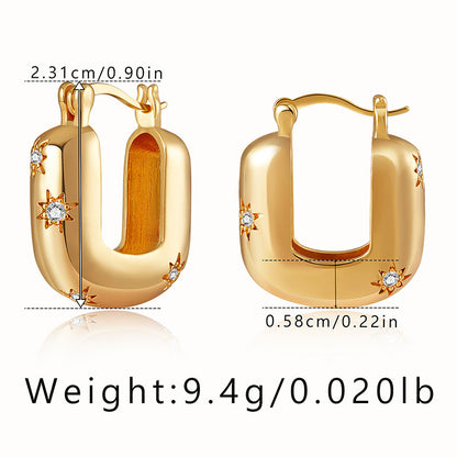 1 Pair Simple Style Heart Shape Copper Hoop Earrings