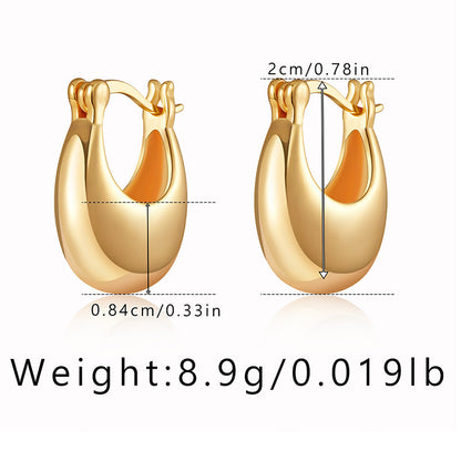 1 Pair Simple Style Heart Shape Copper Hoop Earrings