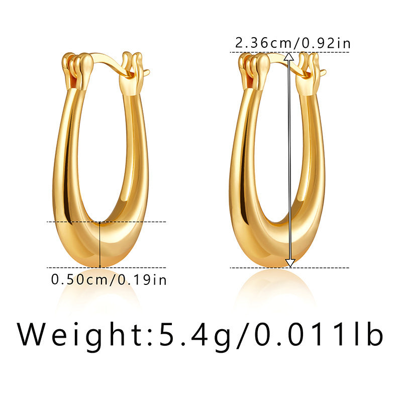 1 Pair Simple Style Heart Shape Copper Hoop Earrings