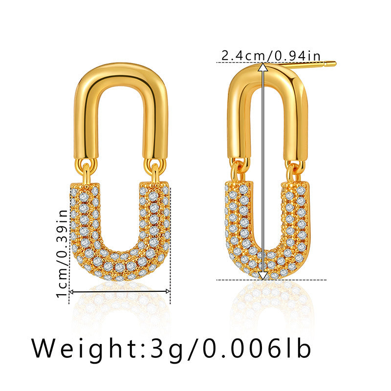 1 Pair Simple Style Geometric Plating Copper Drop Earrings