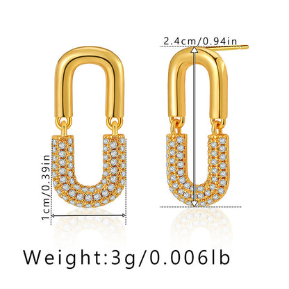 1 Pair Simple Style Geometric Plating Copper Drop Earrings