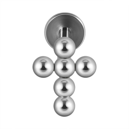 Simple Style Cross Stainless Steel Lip Stud Ear Studs In Bulk