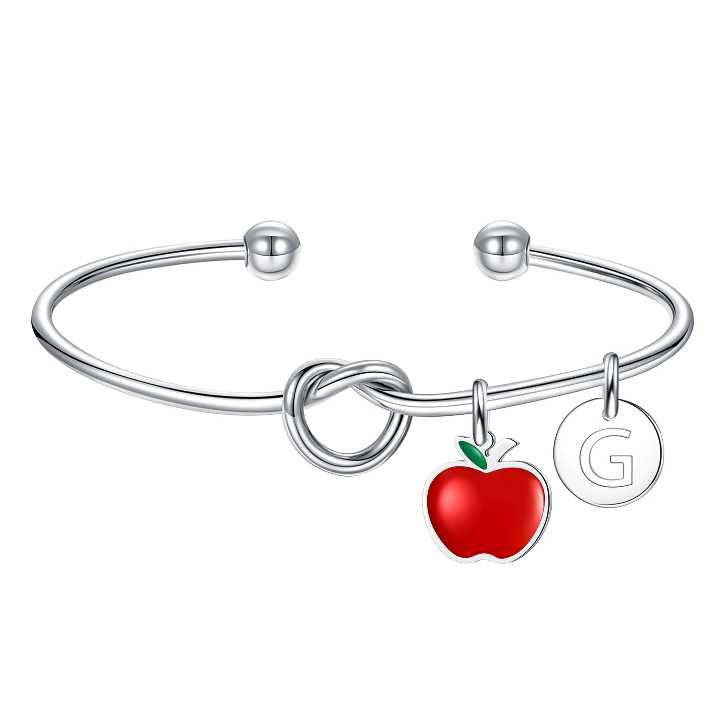 Elegant Letter Apple Stainless Steel Plating 14k Gold Plated Bangle