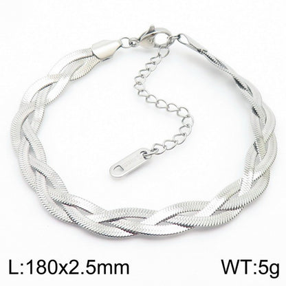 Basic Solid Color Titanium Steel Necklace