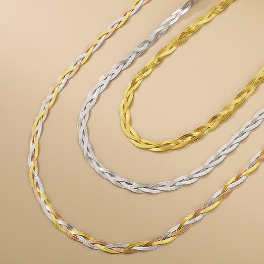 Basic Solid Color Titanium Steel Necklace