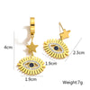 1 Pair Retro Eye Plating Inlay Stainless Steel Rhinestones Gold Plated Drop Earrings