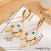 1 Pair Retro Eye Plating Inlay Stainless Steel Shell Gold Plated Drop Earrings