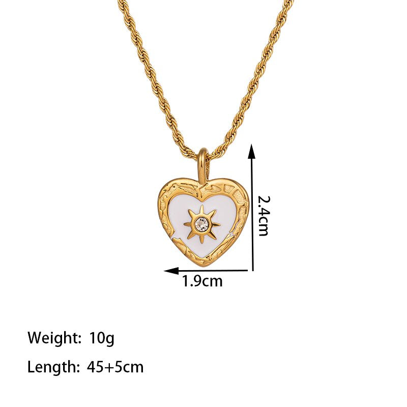 Casual Simple Style Commute Eight Awn Star Titanium Steel Polishing Plating Inlay Artificial Rhinestones 18k Gold Plated Pendant Necklace