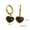 1 Pair Elegant Heart Shape Enamel Plating Stainless Steel 14k Gold Plated Drop Earrings