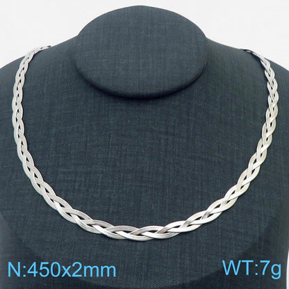 Basic Solid Color Titanium Steel Necklace