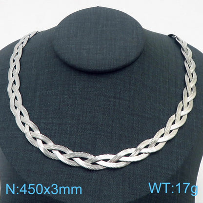 Basic Solid Color Titanium Steel Necklace