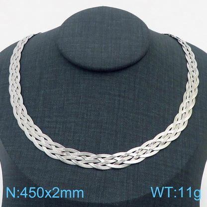 Basic Solid Color Titanium Steel Plating Gold Plated Necklace