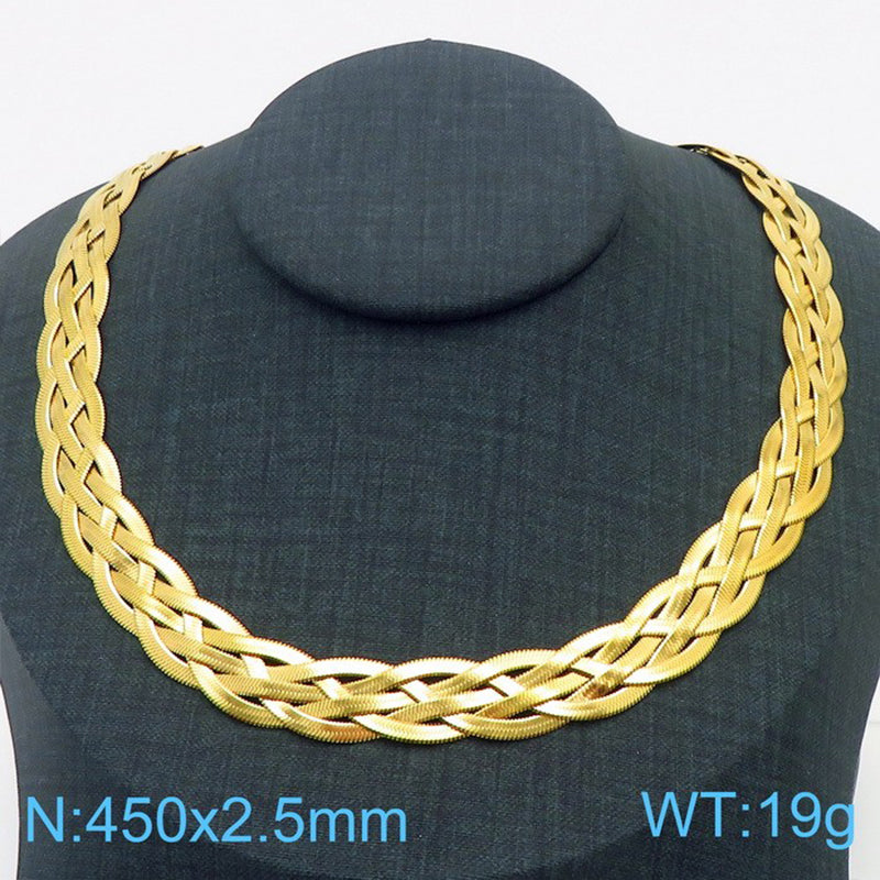 Basic Solid Color Titanium Steel Plating Gold Plated Necklace