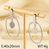 1 Pair Basic Leaves Plating Hollow Out Stainless Steel Gold Plated Drop Earrings