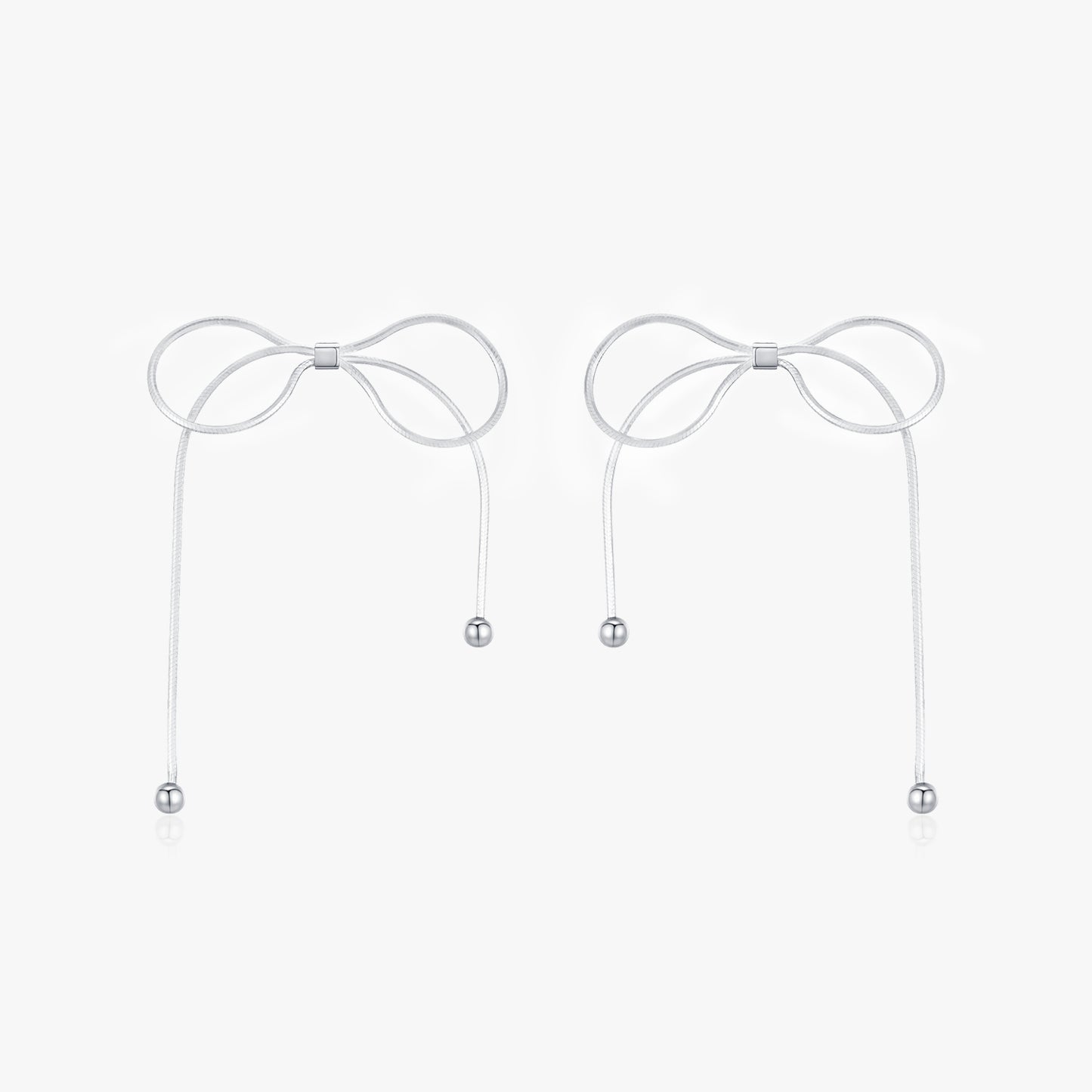 1 Pair Simple Style Bow Knot Plating Sterling Silver Rhodium Plated Ear Studs