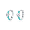 1 Pair Elegant Simple Style Heart Shape Epoxy Plating Inlay Sterling Silver Zircon Rhodium Plated Earrings