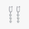 1 Pair Simple Style Geometric Plating Inlay Sterling Silver Zircon Rhodium Plated Drop Earrings