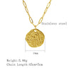 Stainless Steel 18K Gold Plated Vintage Style Hand Of Fatima Plating Pendant Necklace