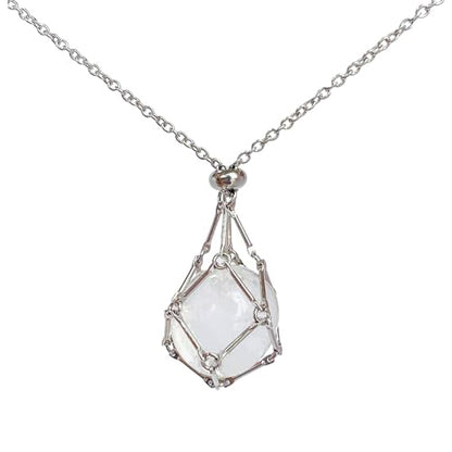 Ethnic Style Geometric Stainless Steel Natural Stone Pendant Necklace In Bulk