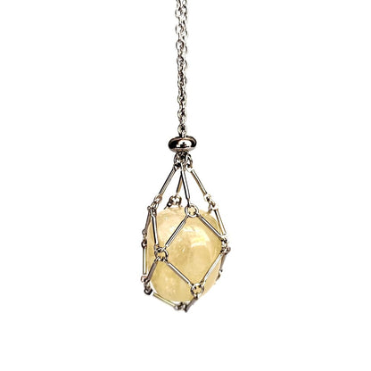 Ethnic Style Geometric Stainless Steel Natural Stone Pendant Necklace In Bulk