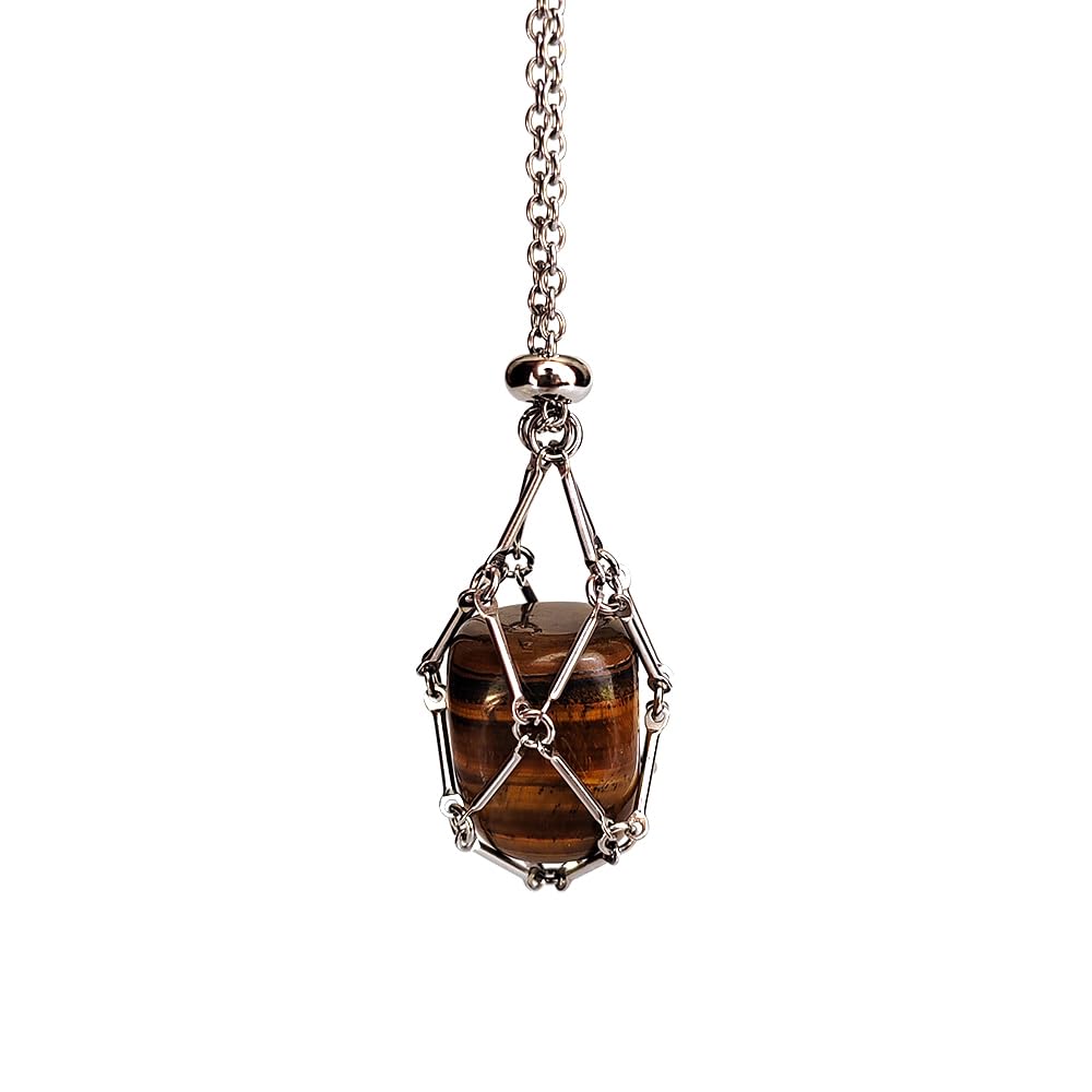 Ethnic Style Geometric Stainless Steel Natural Stone Pendant Necklace In Bulk