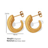 1 Pair Retro C Shape Plating Titanium Steel 18k Gold Plated Ear Studs