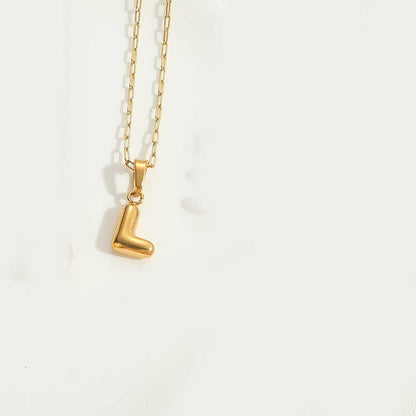 Simple Style Letter Stainless Steel Plating 14k Gold Plated Pendant Necklace