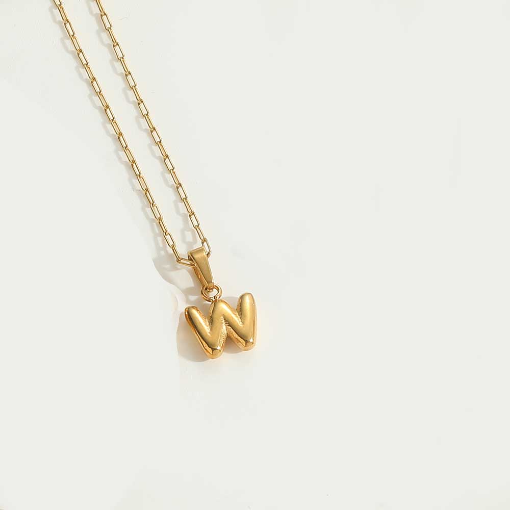 Simple Style Letter Stainless Steel Plating 14k Gold Plated Pendant Necklace