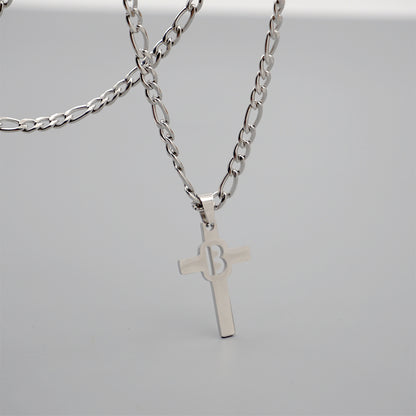 Hip-hop Punk Cross Letter Titanium Steel Pendant Necklace