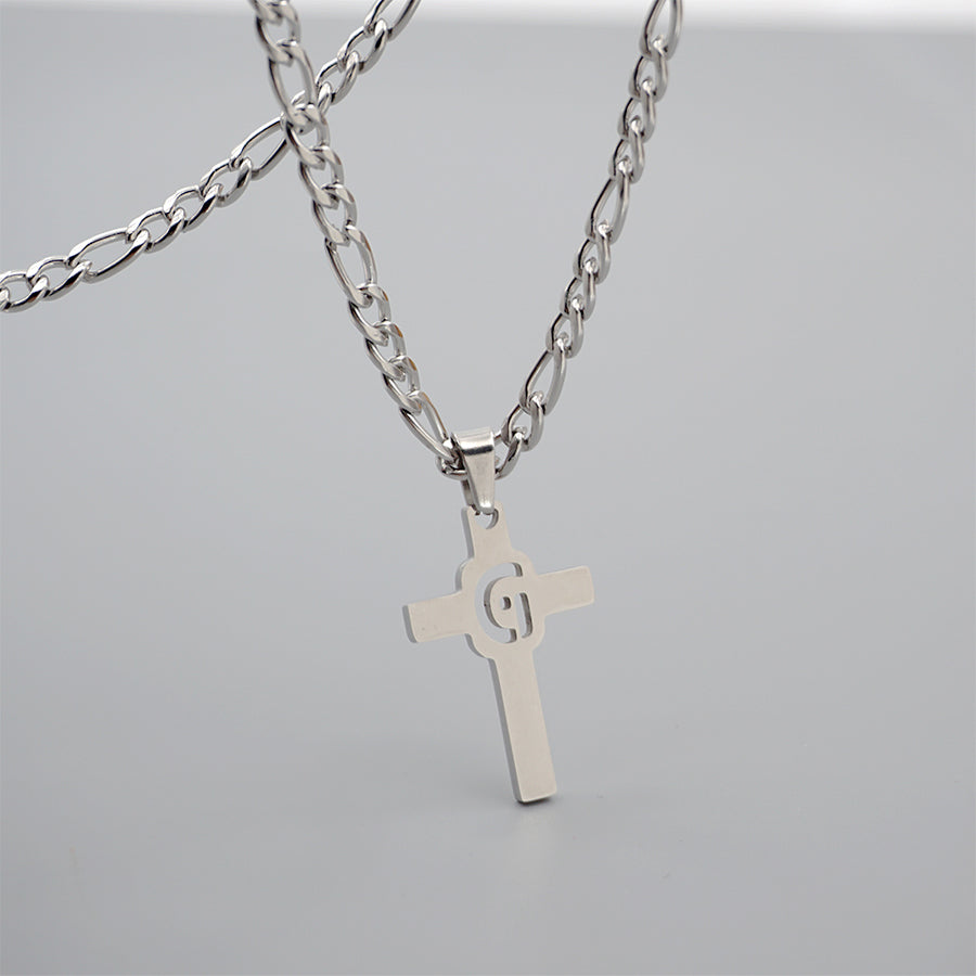 Hip-hop Punk Cross Letter Titanium Steel Pendant Necklace